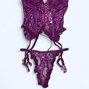 Vintage Victoria’s Secret GOLD LABEL Purple Lace Lingerie Set